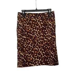 Merona Leopard Print Pencil Skirt - Brown and Black size 2